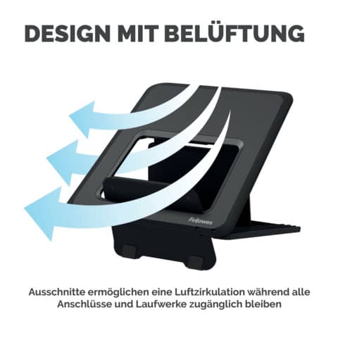 Supporto per laptop fino a 15'' Fellowes Breyta™ 8,2x35,4x30,4 cm regolabile nero 100016558